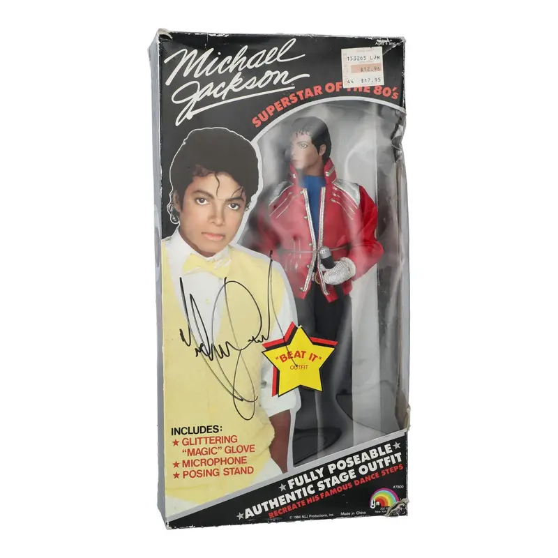 Michael Jackson Twice Signed Superstar of The 80's Action Figure PSA DNA COA