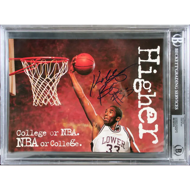 Lakers Kobe Bryant Signed 8x11 Magazine Page Photo Auto Graded Gem 10! BAS Slab