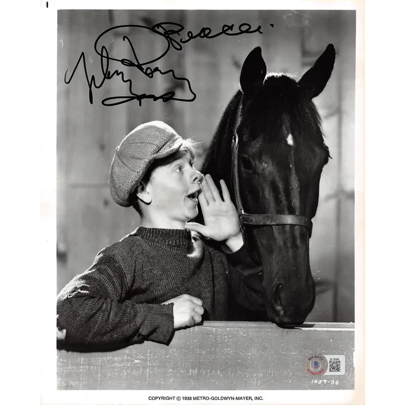 Mickey Rooney Stablemates Authentic Signed 8x10 Photo Autographed BAS #BL76494