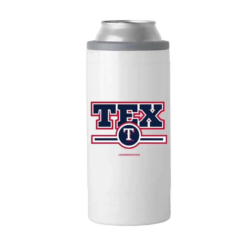 Texas Rangers Letterman 12 oz Slim Can Coolie