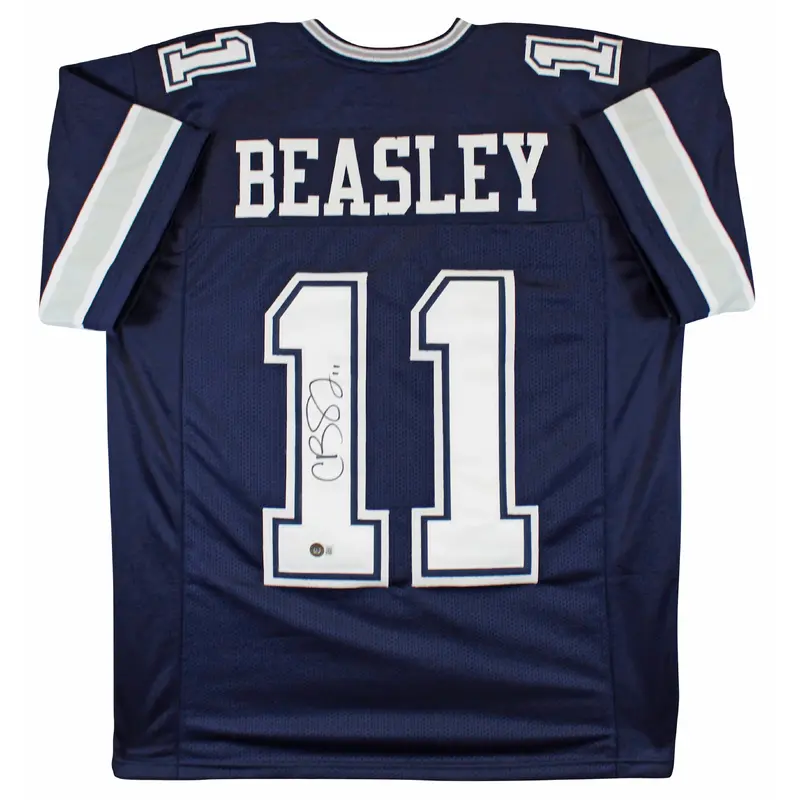 Cole Beasley Authentic Signed Navy Pro Style Jersey Autographed BAS Witnessed