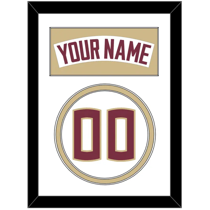 Florida State Baseball Nameplate & Number (Back) - Home White - Double Mat 2