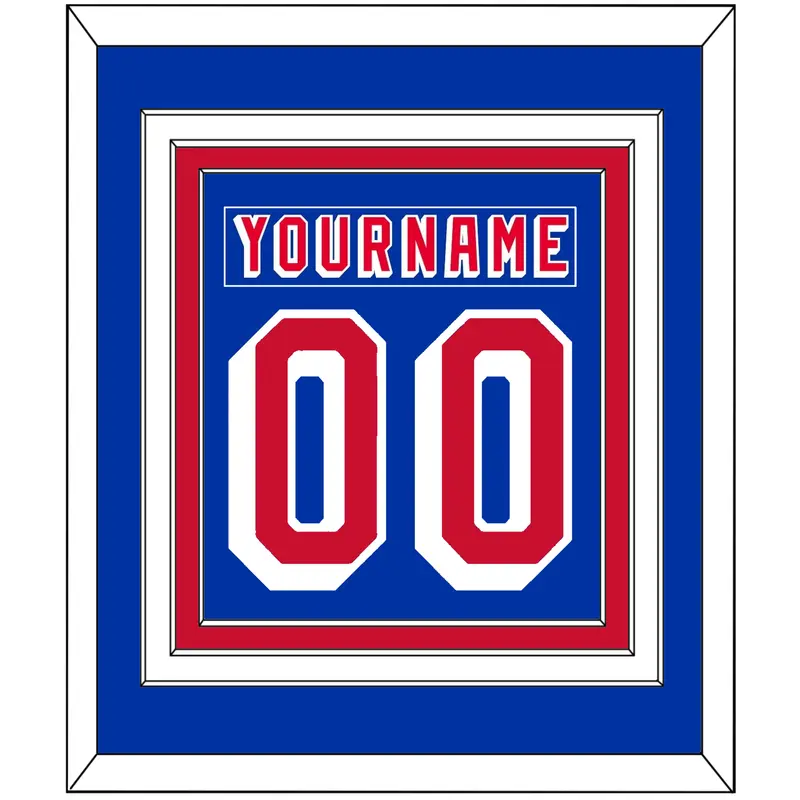 New York Nameplate & Number (Back) Combined - Road Blue (1978-1990) - Triple Mat 2