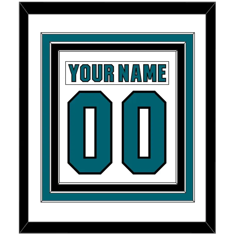 San Jose Nameplate & Number (Back) Combined - Road White (2017-2022) - Triple Mat 1