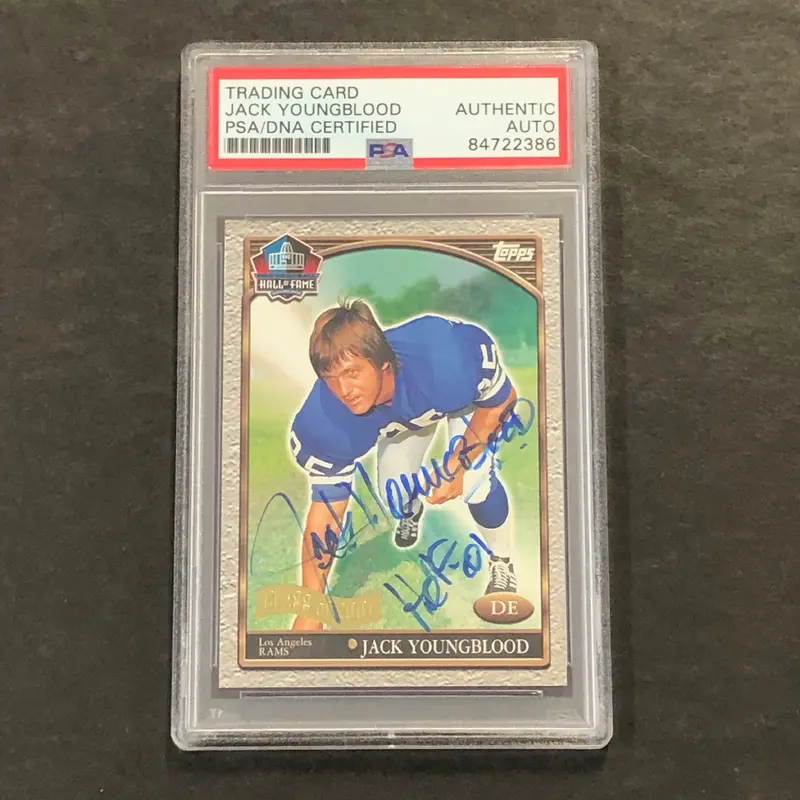 2001 Topps Football #JY Signed Card Jack Youngblood PSA Slabbed Auto Rams