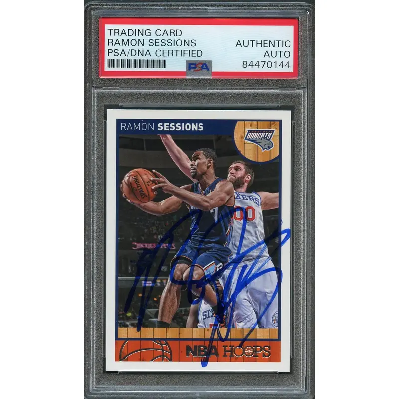 2013-14 NBA Hoops #61 Ramon Sessions Signed AUTO PSA Slabbed Bobcats