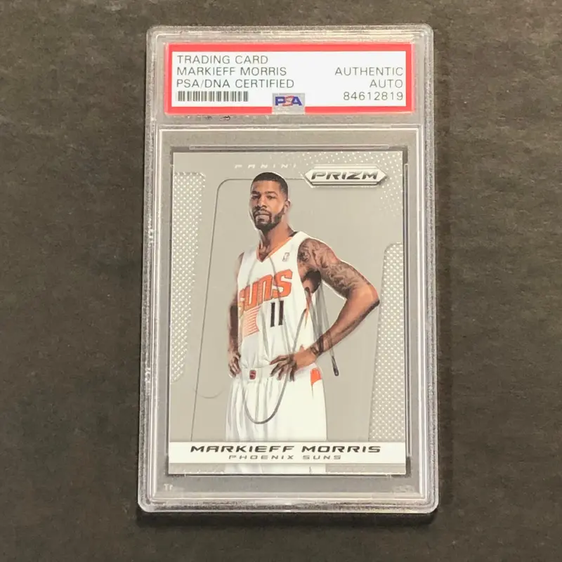 2013-14 Panini Prizm #40 Markieff Morris Signed Card AUTO PSA Slabbed Suns