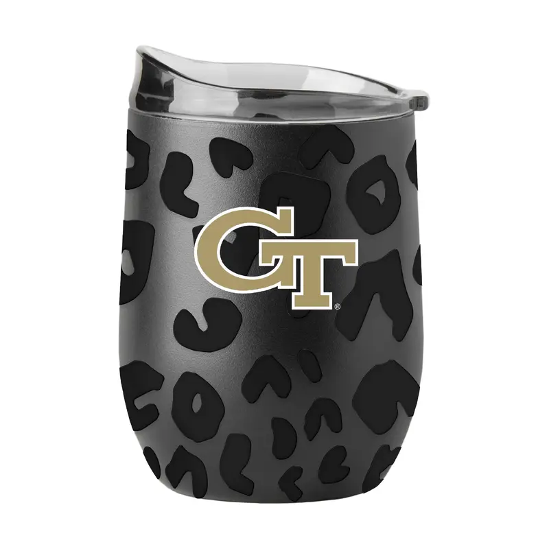 GA Tech Leopard 16oz Black Powdercoat Curved Beverage