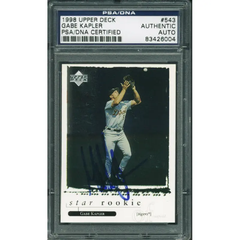 Tigers Gabe Kapler Authentic Signed Card 1998 Upper Deck Rc #543 PSA/DNA Slabbed
