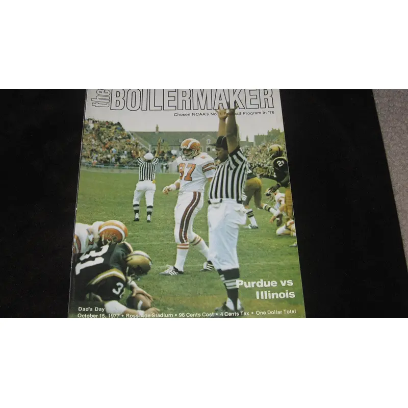 1977 PURDUE VS ILLINOIS FOOTBALL PROGRAM