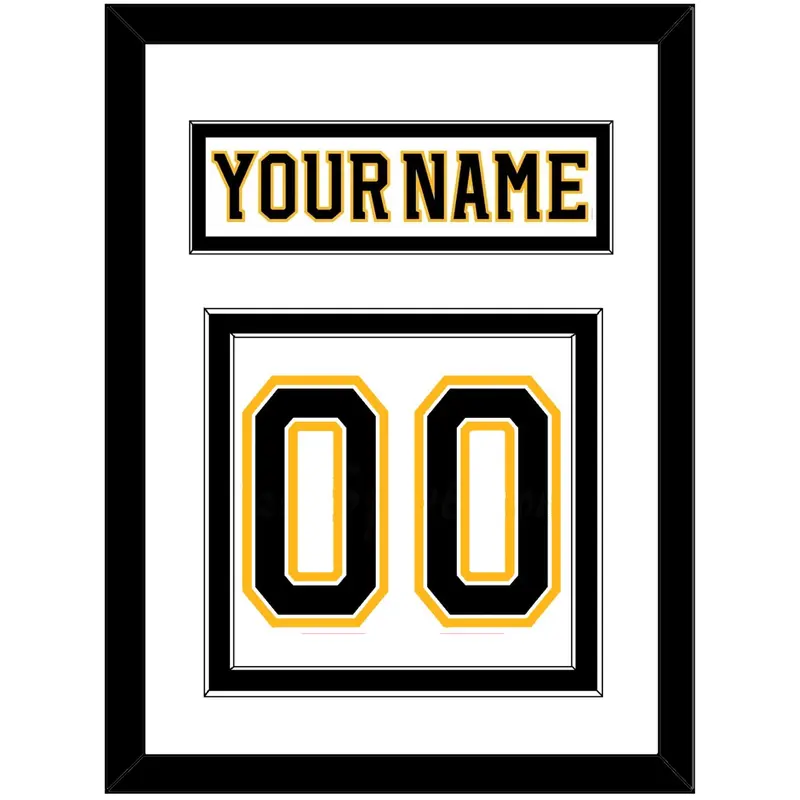 Boston Nameplate & Number (Back) - Road White (2007-2017) - Double Mat 2