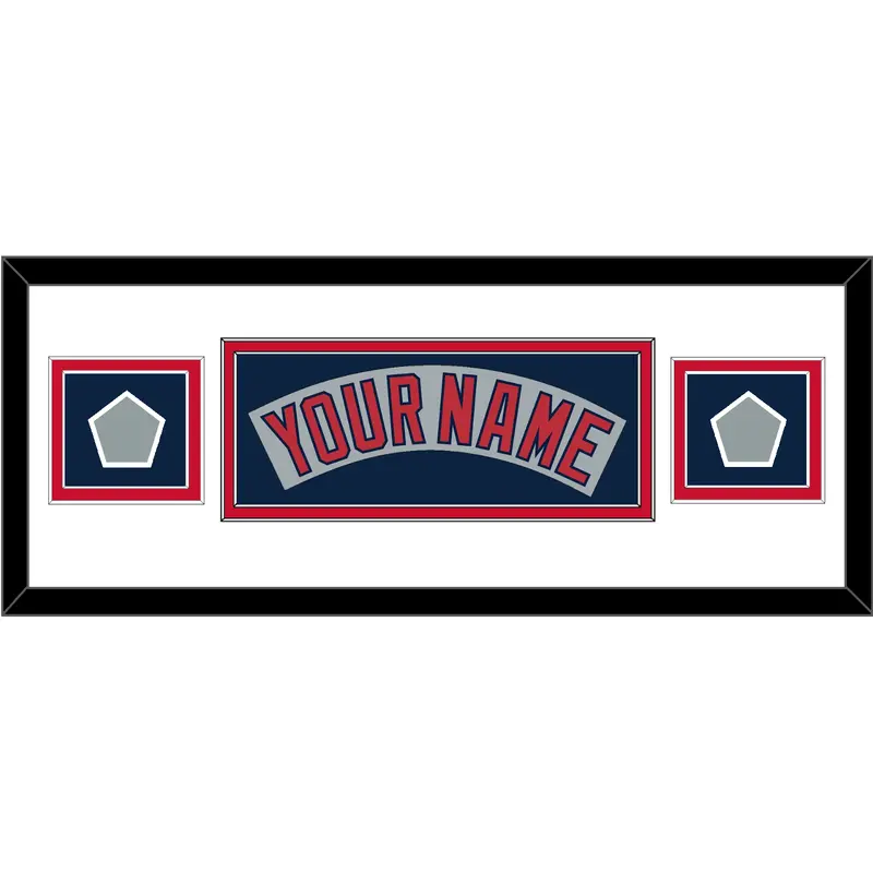 Boston Nameplate & Two World Series Jersey Patches - Road Gray (1992-2008)- Double Mat 5