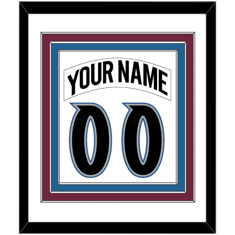 Colorado Nameplate & Number (Back) Combined - Home White (1999-2001) - Triple Mat 1
