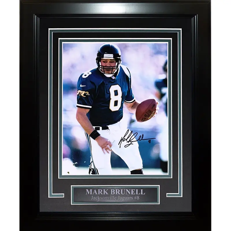 Mark Brunell Autographed Jacksonville Jaguars Deluxe Framed 8x10 Photo