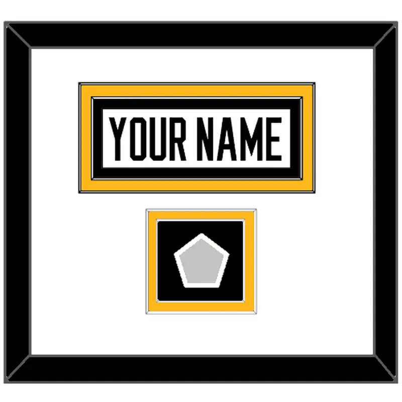 Pittsburgh Nameplate & Stanley Cup Champions Patch - Home White (1988-1992) - Double Mat 1