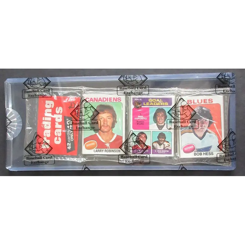 1975/76 Topps Hockey Unopened Rack Pack (BBCE) (Robinson Top)