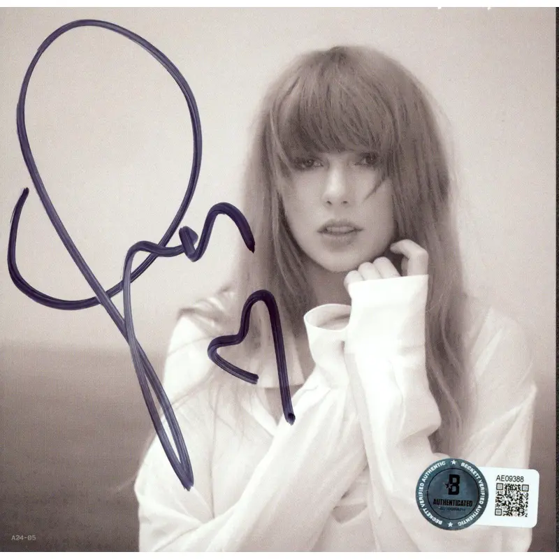 Taylor Swift Signed The Tortured Poets Department CD Insert w/ Heart & Disk BAS