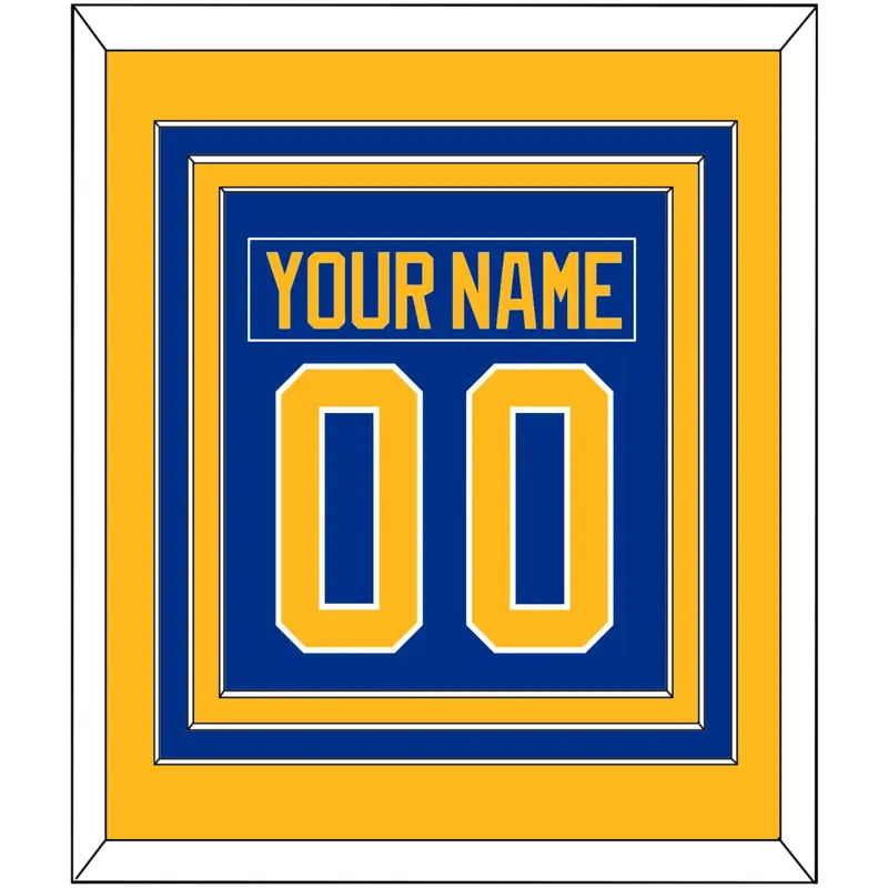 Buffalo Nameplate & Number (Back) Combined - Home Blue - Triple Mat 3