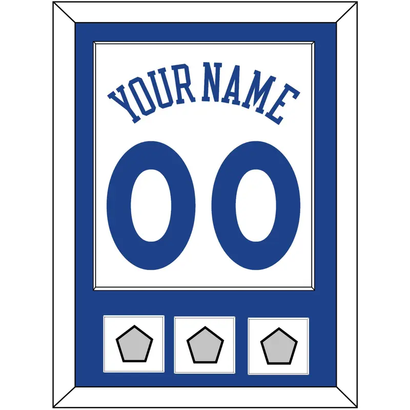 Golden State Name & Number With 3 Finals Patches - Home White (2010-2019) - Single Mat 1