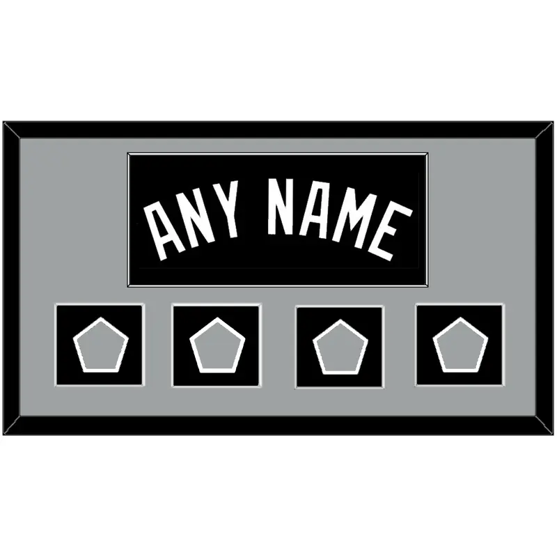 San Antonio Name With 4 Champions Trophy Patches - Road Black (1989-2002) - Single Mat 2