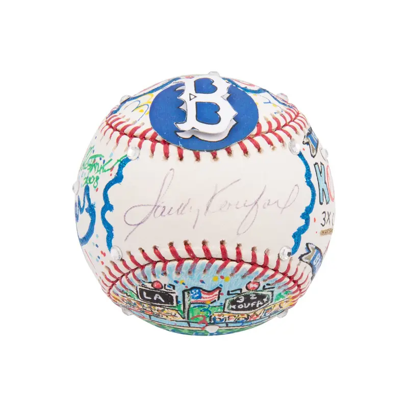 Sandy Koufax Signed Charles Fazzino Hand Painted Pop Art Baseball PSA DNA COA