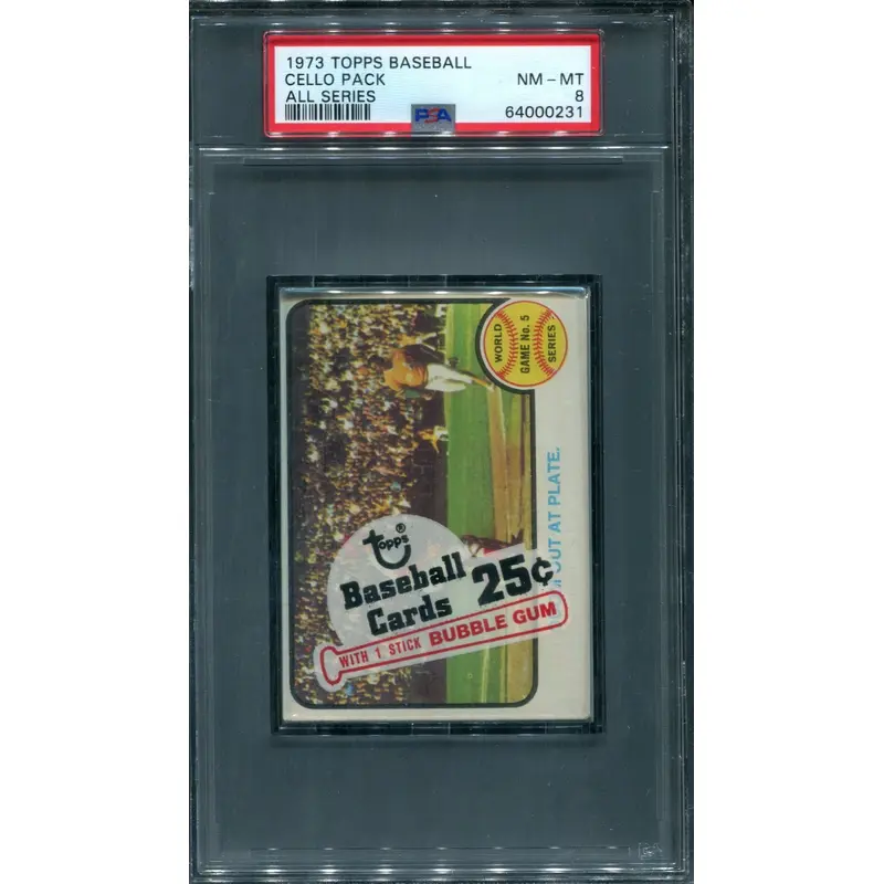 1973 Topps Baseball Unopened All Series Cello Pack PSA 8 *0231