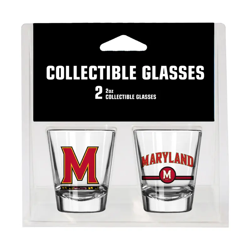 Maryland Campus Colors 2oz Letterman Shot Glass 2 Pack