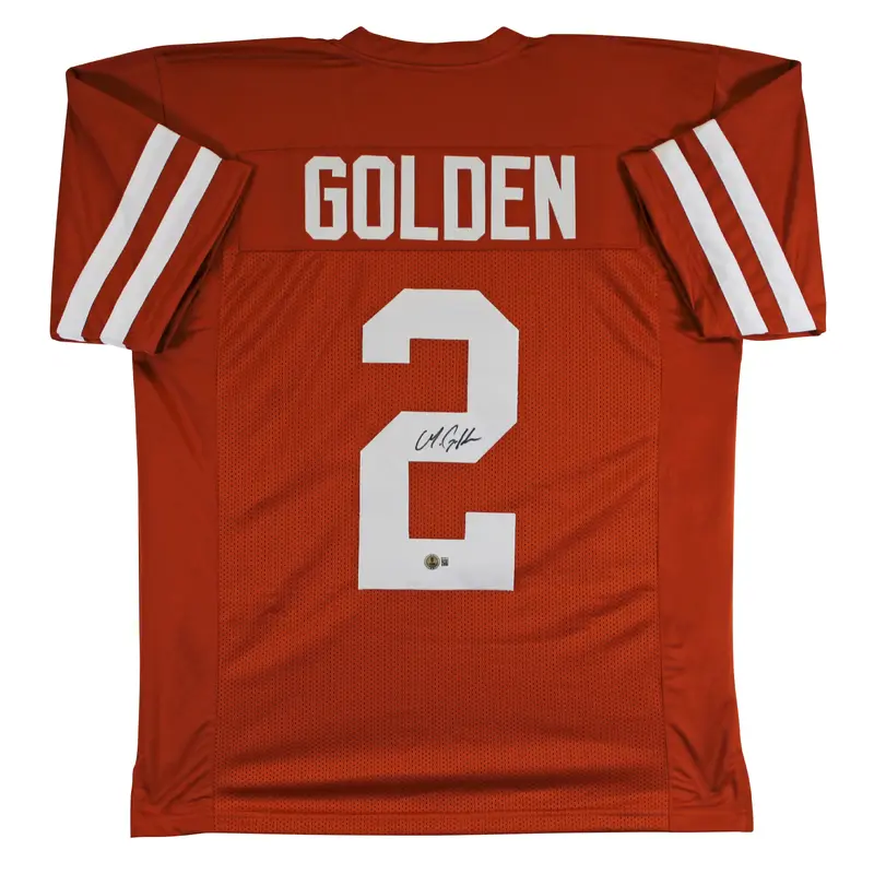 Texas Matthew Golden Authentic Signed Burnt Orange Pro Style Jersey BAS Witness