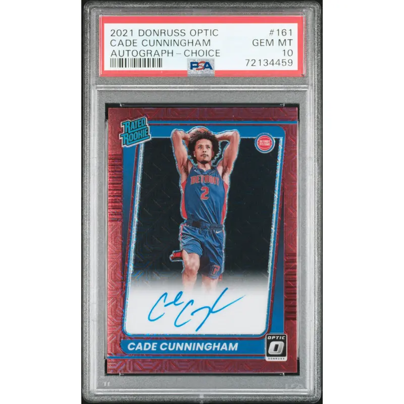Cade Cunningham 2021 Donruss Optic Rookie Choice Auto PSA 10 Gem Mint