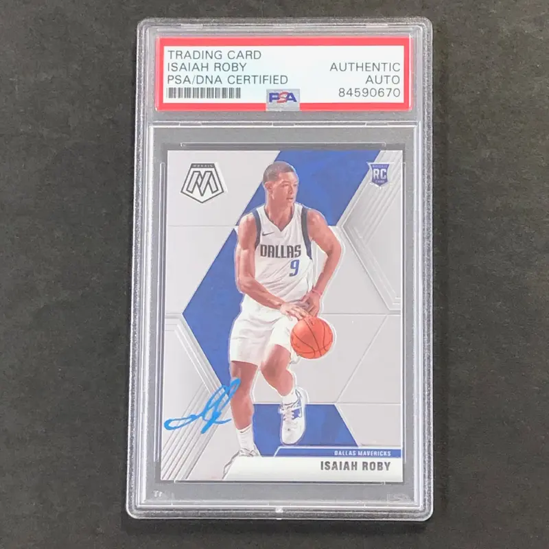 2019-20 Panini Mosaic #232 Isaiah Roby Signed Card AUTO PSA Slabbed RC Mavericks