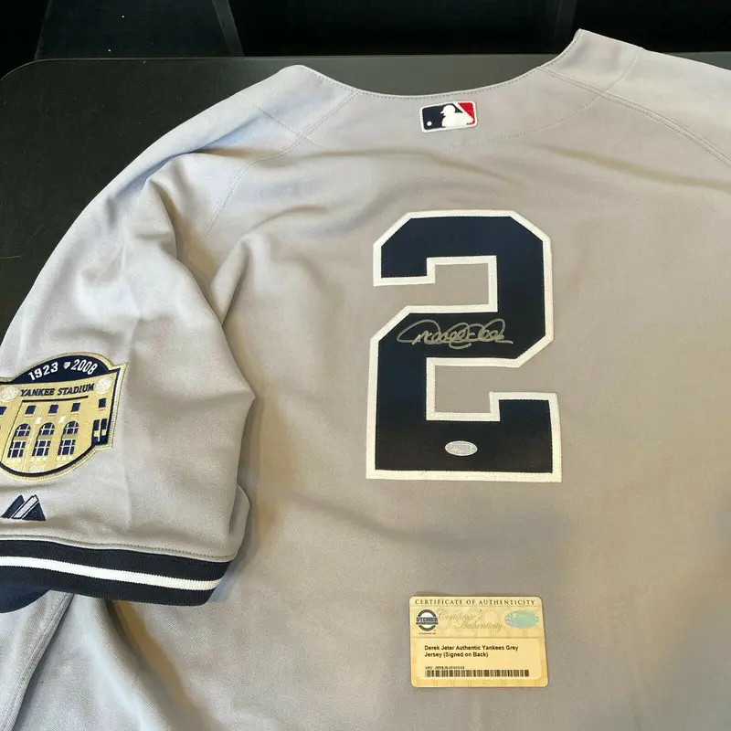 Derek Jeter Signed 2008 Final Season New York Yankees Jersey Steiner COA