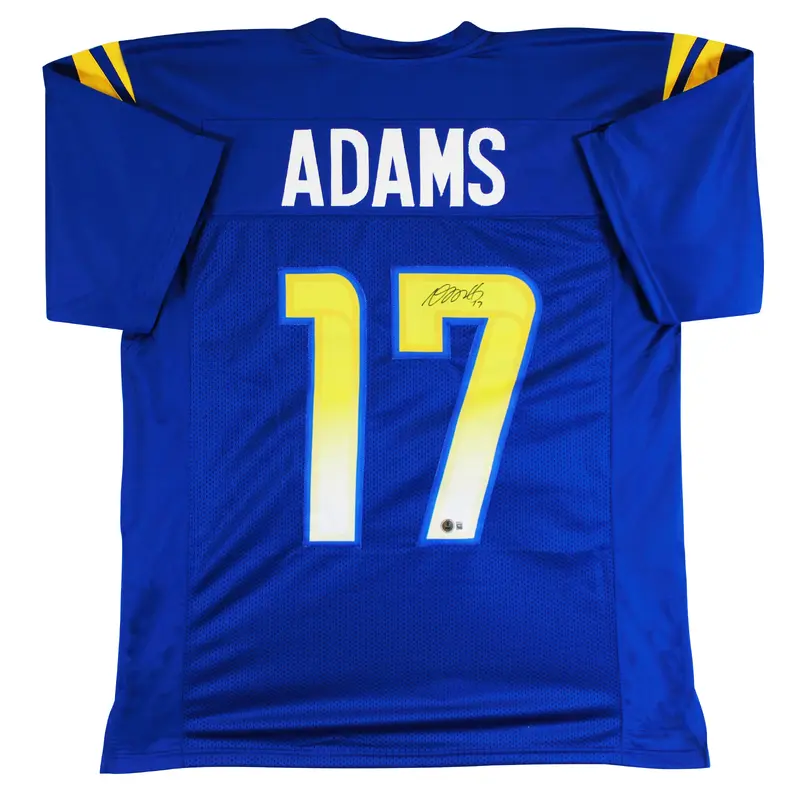 Davante Adams Authentic Signed Blue Pro Style Jersey Autographed BAS Witnessed