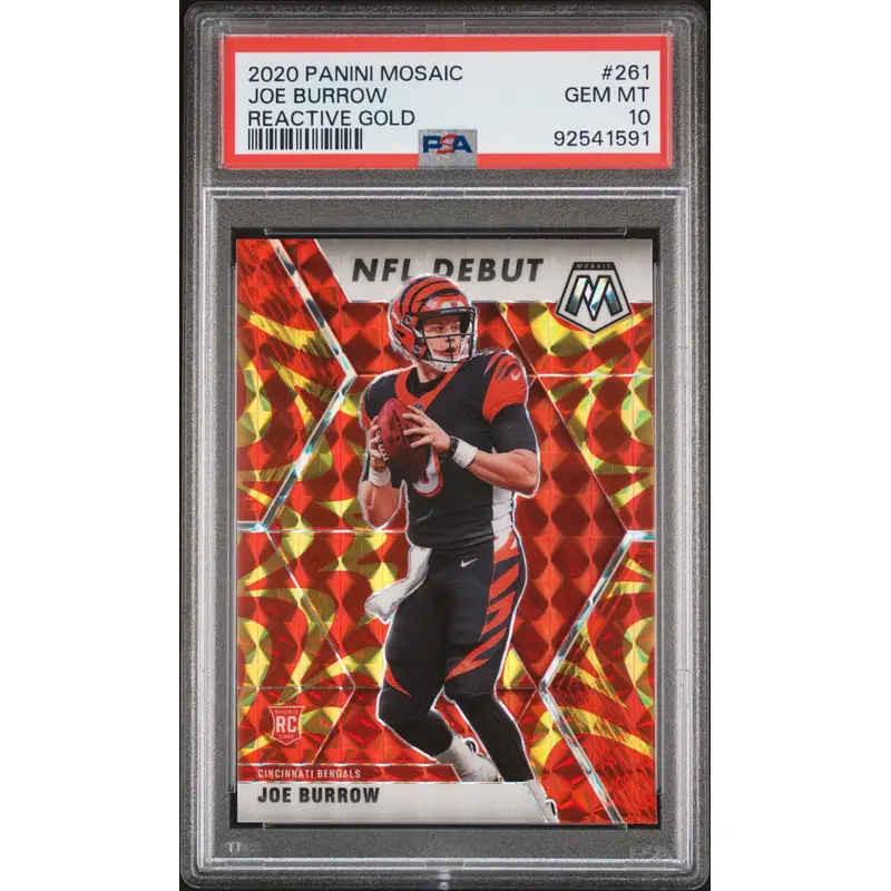 Joe Burrow 2020 Panini Mosaic #261 Reactive Gold PSA 10 Gem Mint