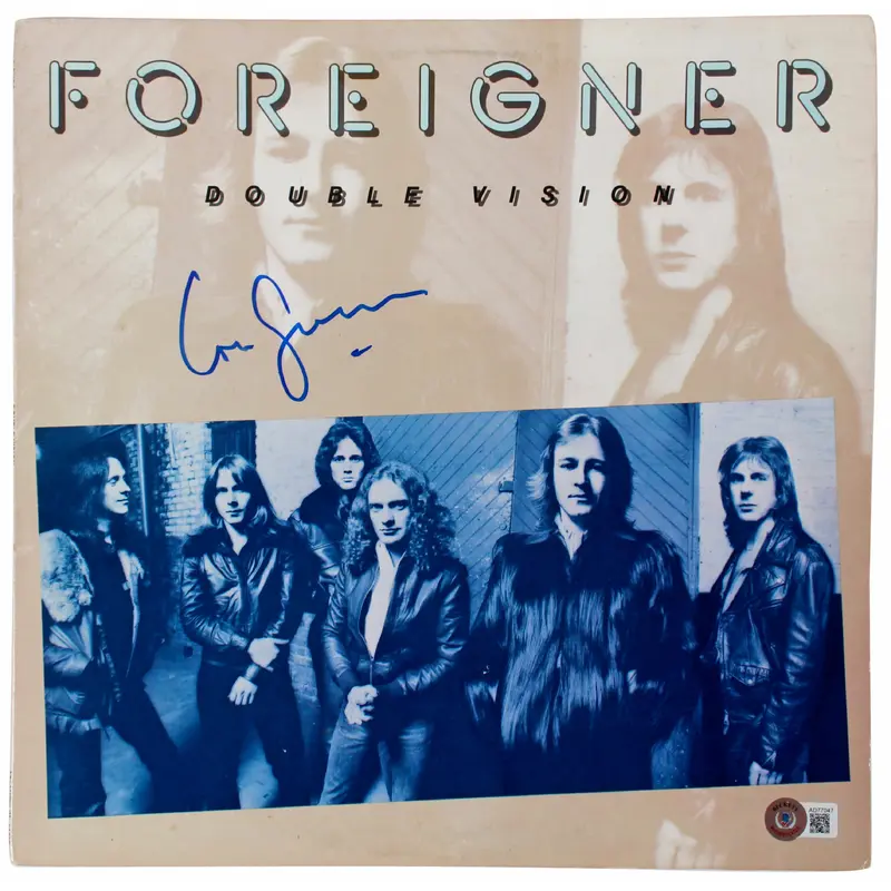 Lou Gramm Foreigner Authentic Signed Double Vision Album Cover BAS #AD77047
