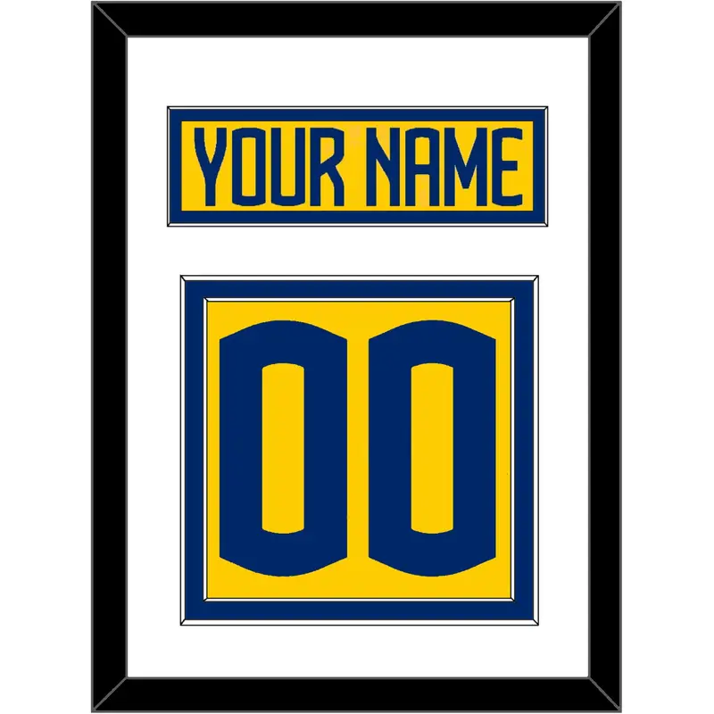 Sweden Men's Hockey Nameplate & Number (Back) - 2025 4 Nations Gold - Double Mat 1