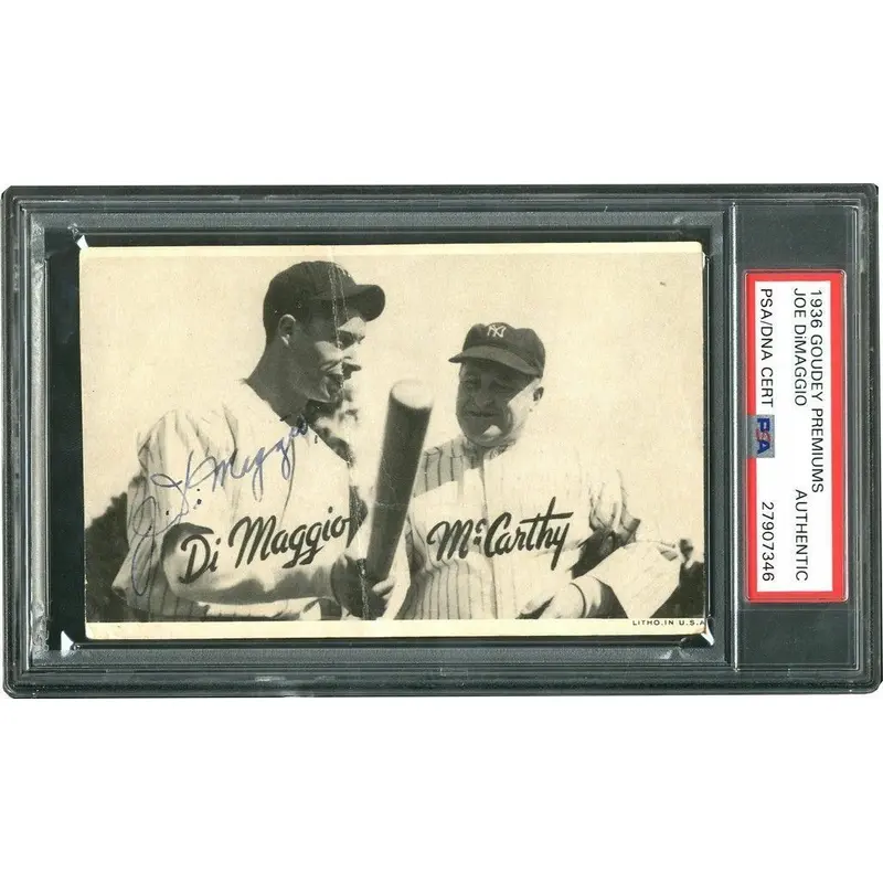 1936 R314 Joe DiMaggio Signed ROOKIE Goudey (POP 1) W/ Rookie Era Signature PSA