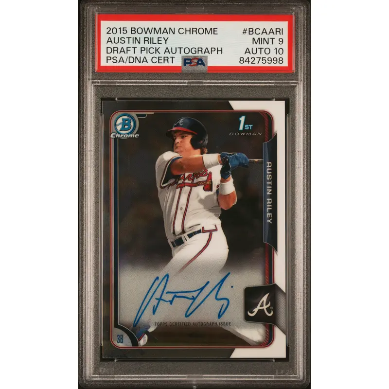 Austin Riley 2015 Bowman Chrome Draft Auto PSA 9 Auto 10