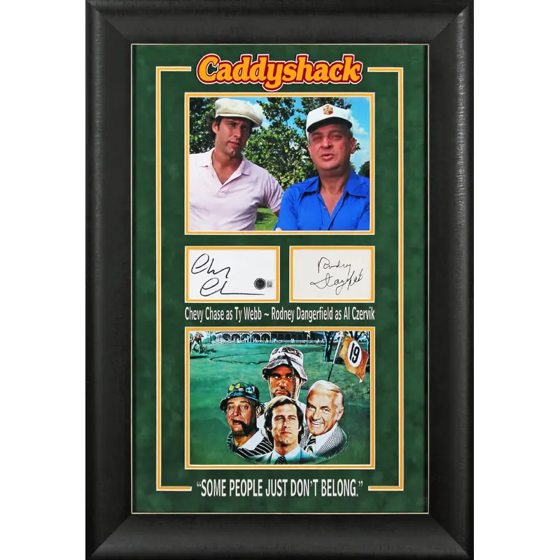 Chevy Chase & Rodney Dangerfield Caddyshack Signed Framed Display BAS #AD04946