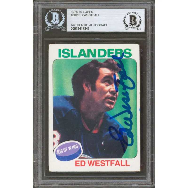 Islanders Ed Westfall Authentic Signed 1975 Topps #302 Card Autographed BAS Slab