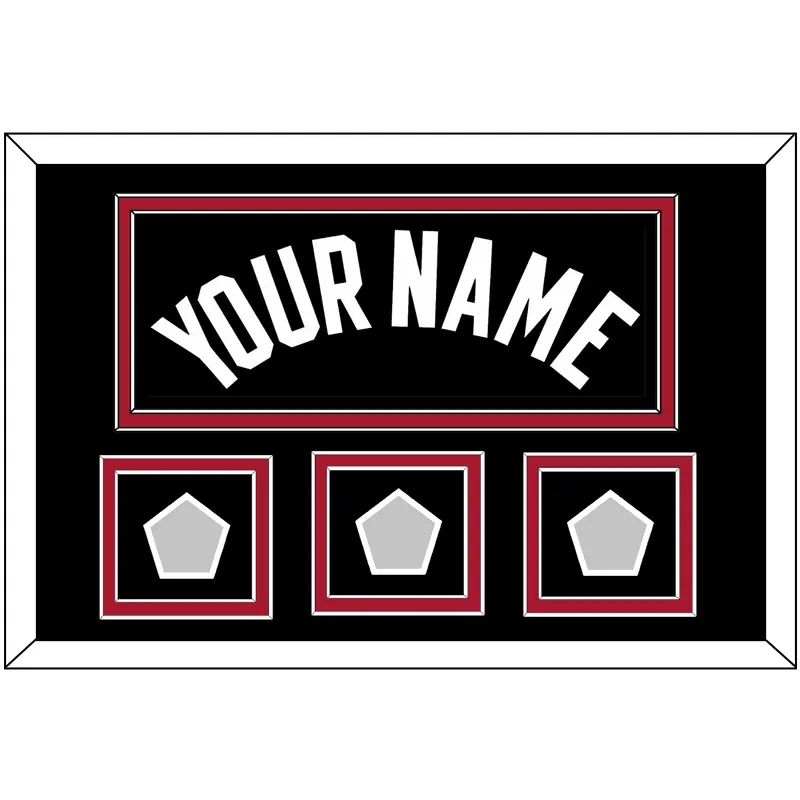 Miami Name & 3 Finals Patches - Road Black (1999-2008) - Double Mat 2