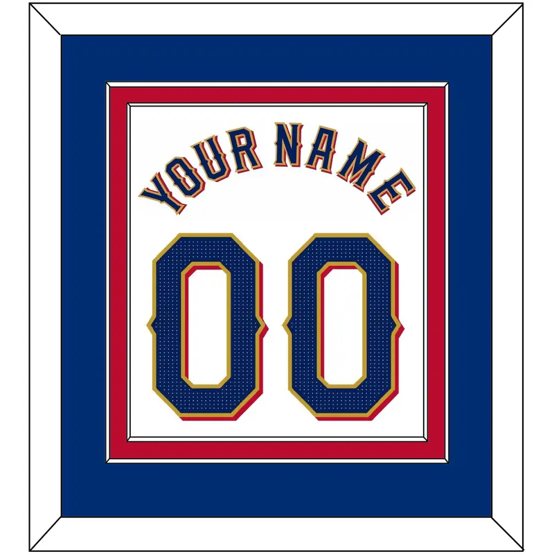 Texas Name & Number - Home White - Double Mat 3