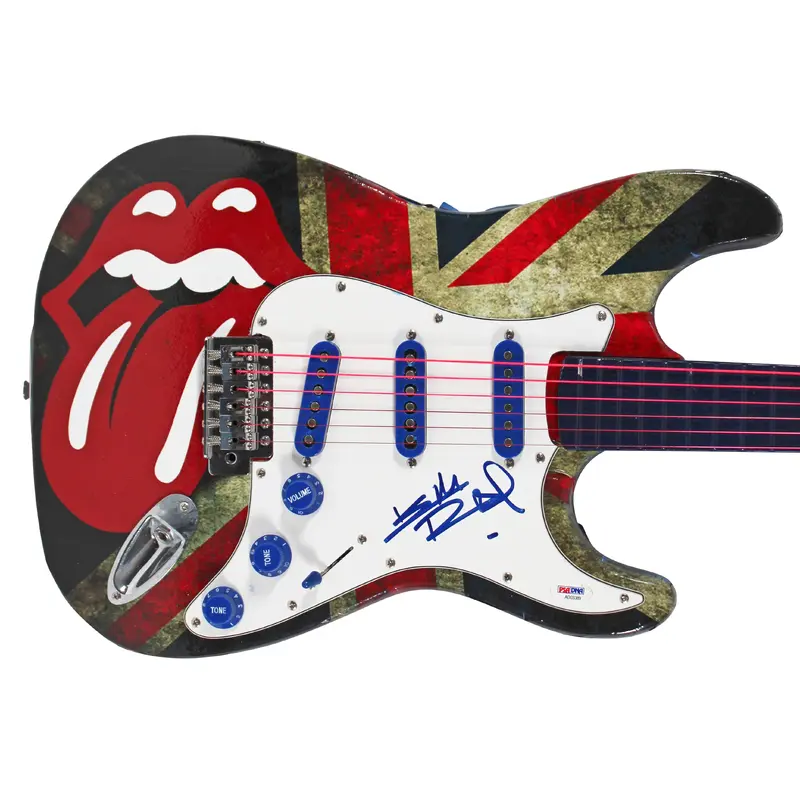 Keith Richards Rolling Stones Signed Custom British Flag Guitar PSA/DNA #AD03389