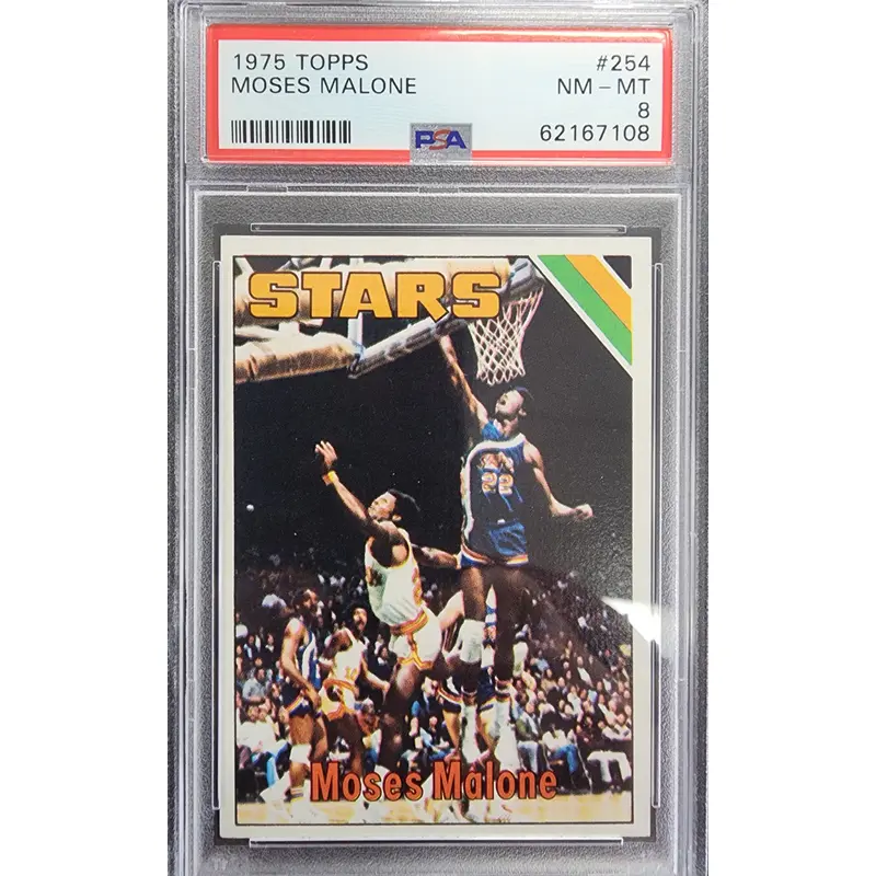 Moses Malone 1975 Topps Rookie #254 PSA 8 Nm-Mint