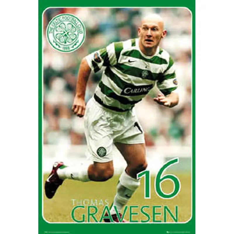 Thomas Gravesen "Super Action" Glasgow Celtic FC Poster - GB 2006