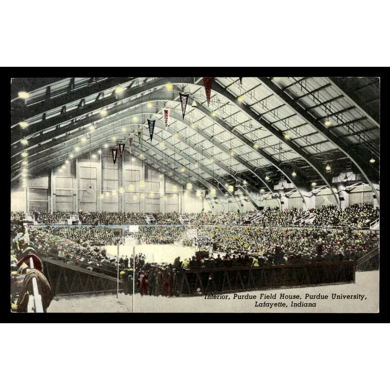 Vintage Purdue University Fieldhouse Postcard
