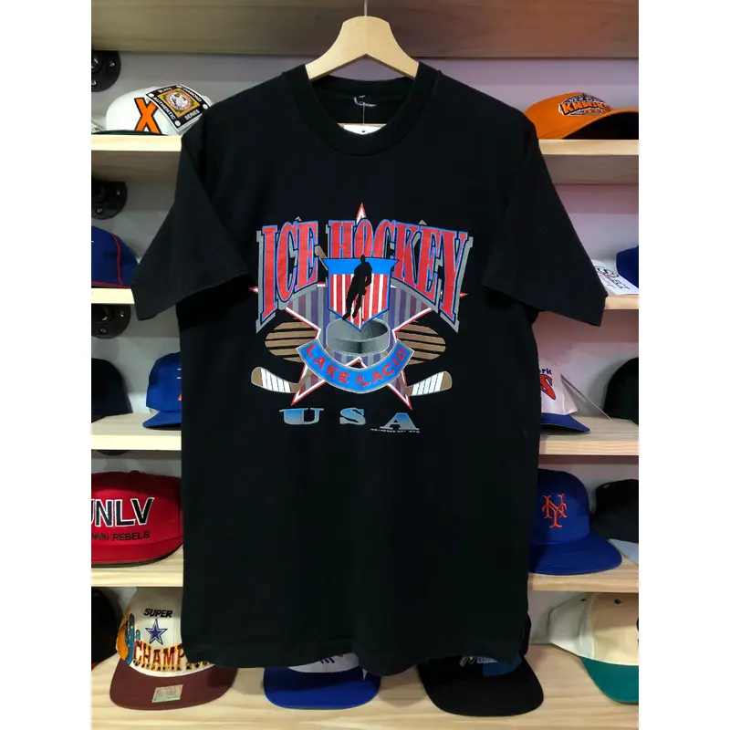 Vintage USA Ice Hockey Lake Placid Tee Size Medium/Large