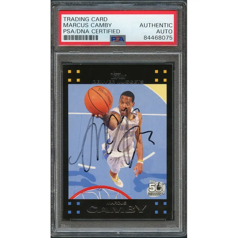 2007-08 Topps #90 Marcus Camby Signed AUTO PSA Slabbed Nuggets