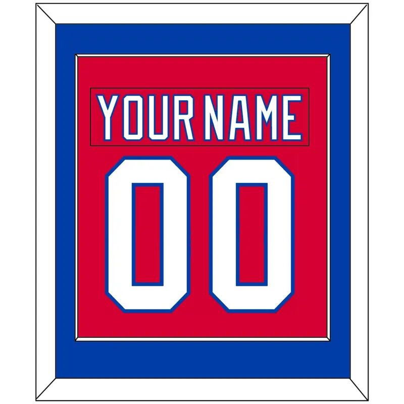 Washington Nameplate & Number (Back) Combined - Road Red (1987-1995) - Single Mat 2