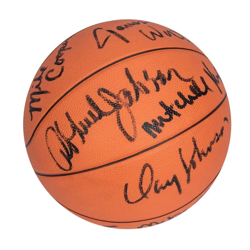 1982 Los Angeles Lakers Team Signed Basketball Magic Johnson Kareem Jabbar JSA