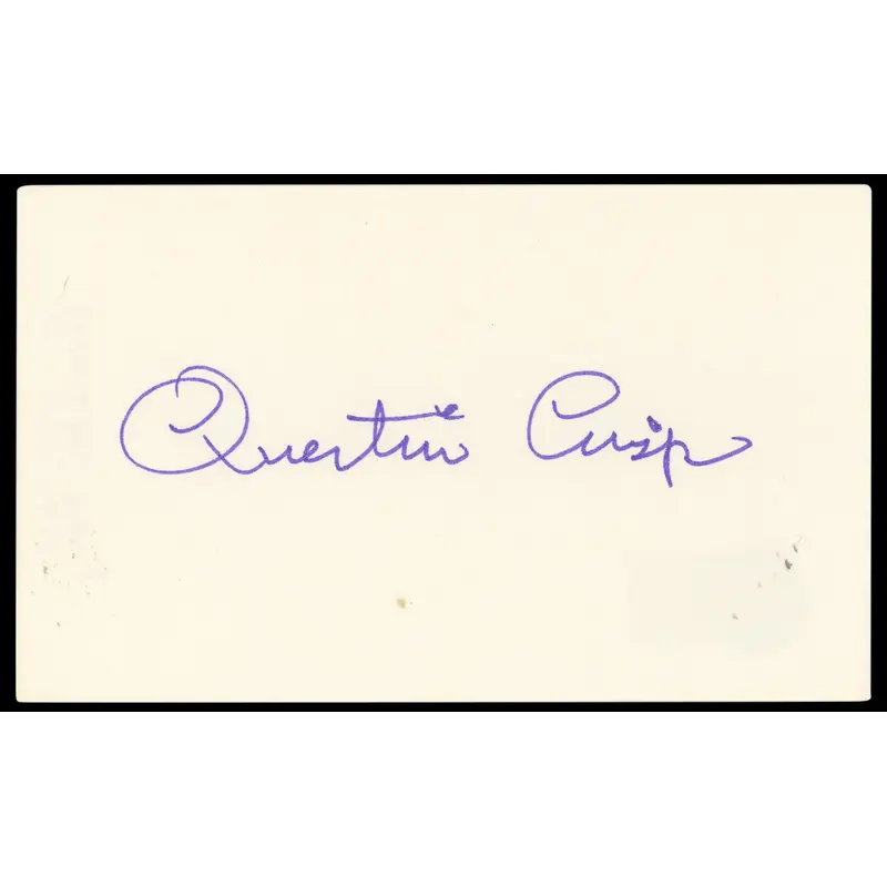 Quentin Crisp The Naked Civil Servant Signed 3x5 Index Card BAS #BN33211